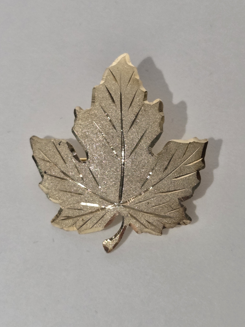 Sterling Silver Gold-tone Leaf Lapel Pin